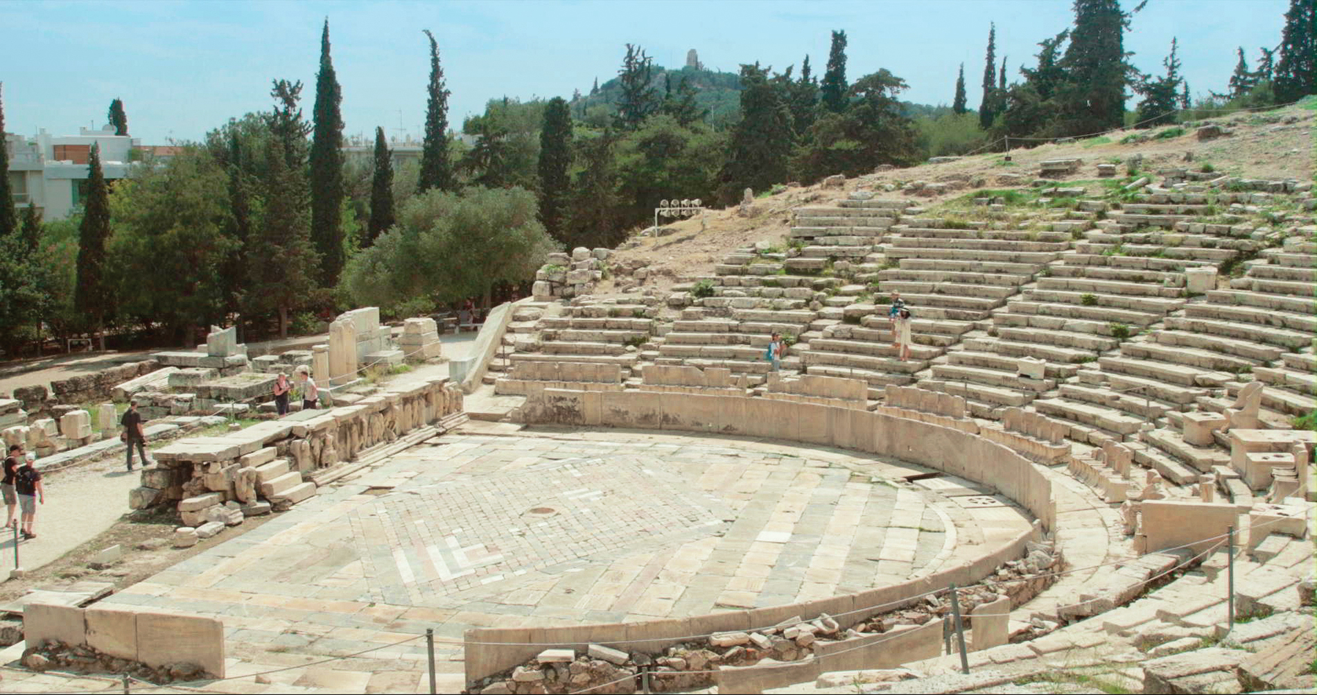 The film What Is Democracy? includes scenes from Greece, where Plato wrestled with the concept