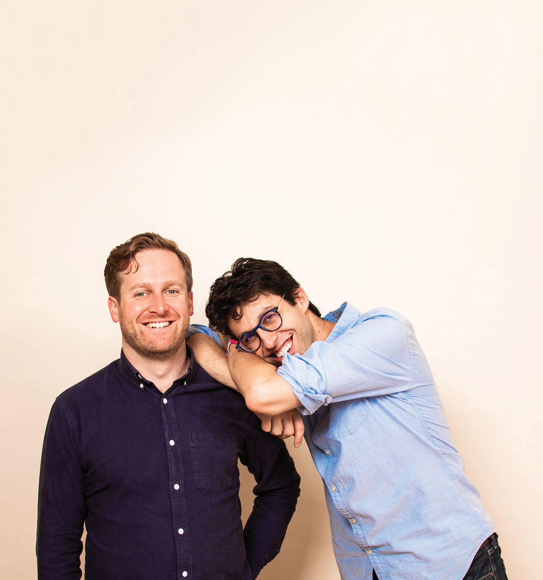 Photo of podcast producers Charlie Harding ’09 and Nate Sloan ’08