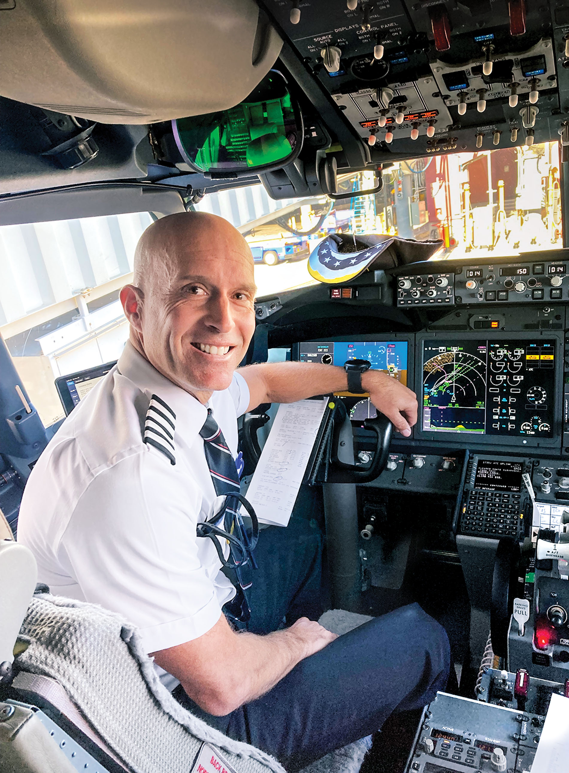 Roy Moore in a cockpit