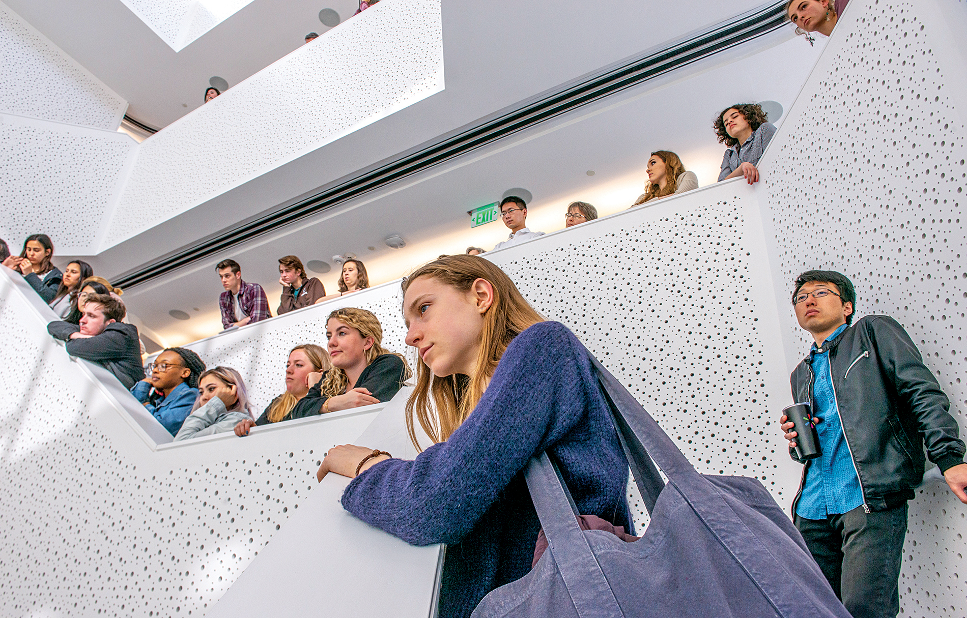 Photograph of students listening during the talk