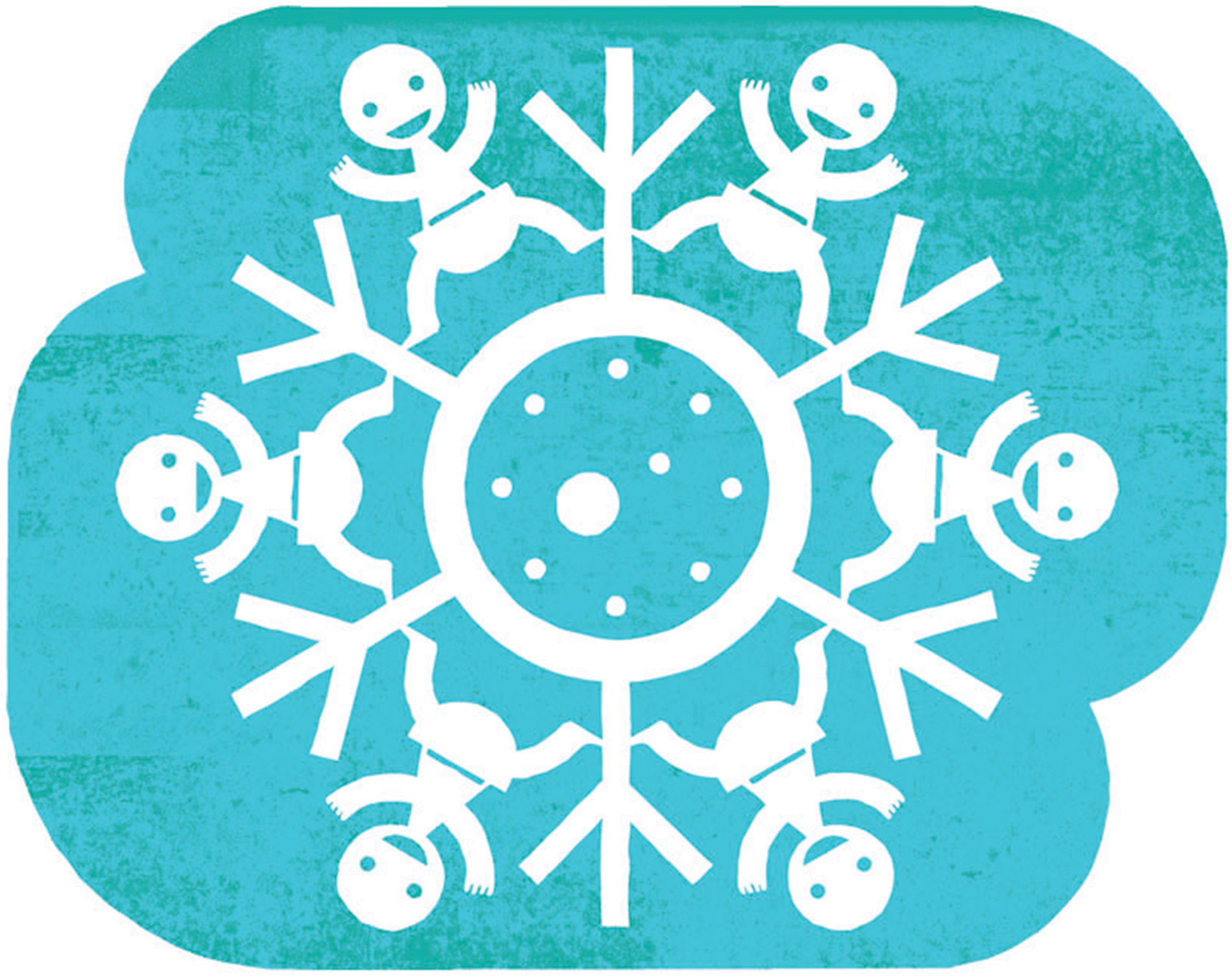 Illustration of baby-shaped snowflakes
