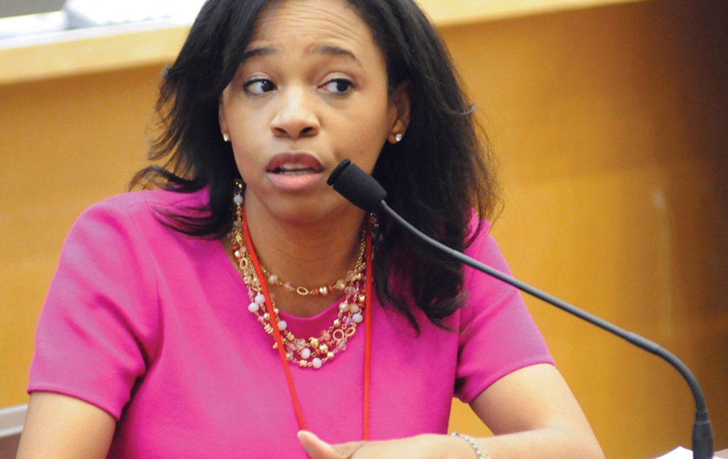 Tahesha Way ’93 at the Commencement forum "Our Politics, Our Future."