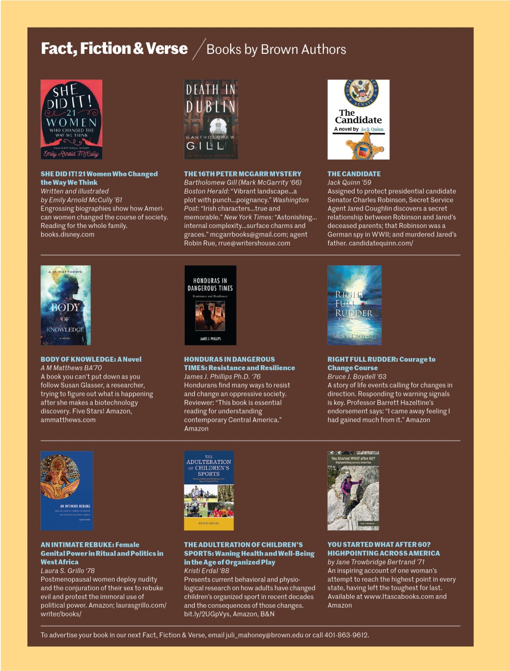 Cover images for FFV authors special section advertising