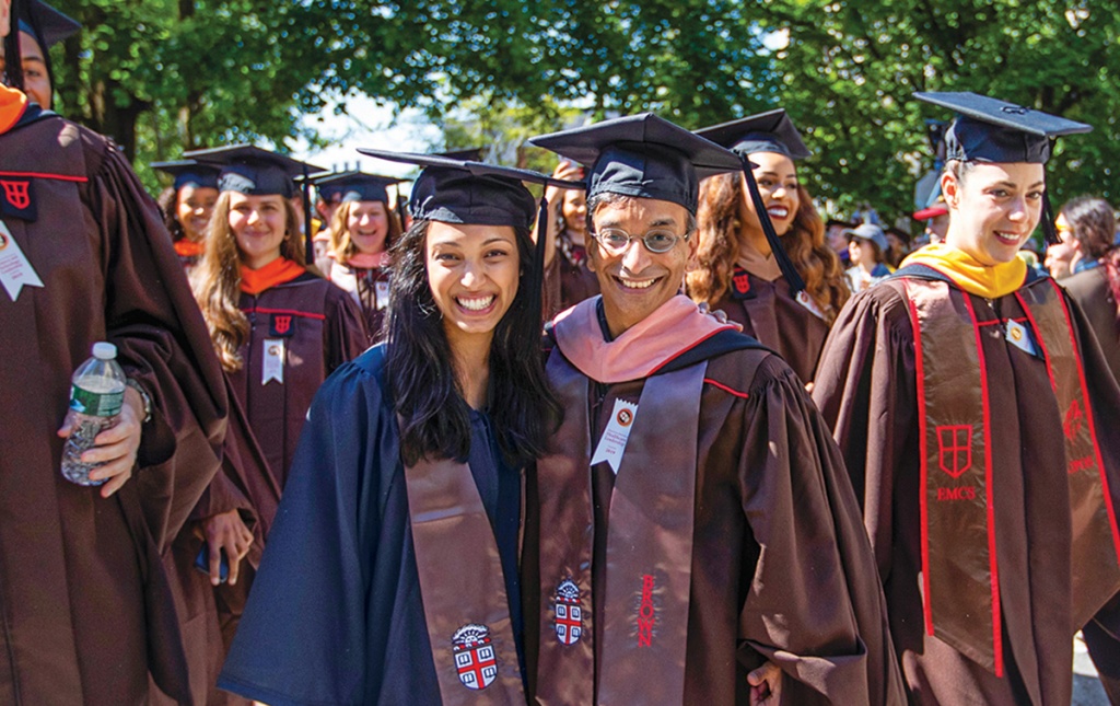 Father and daughter who walked at Commencement together