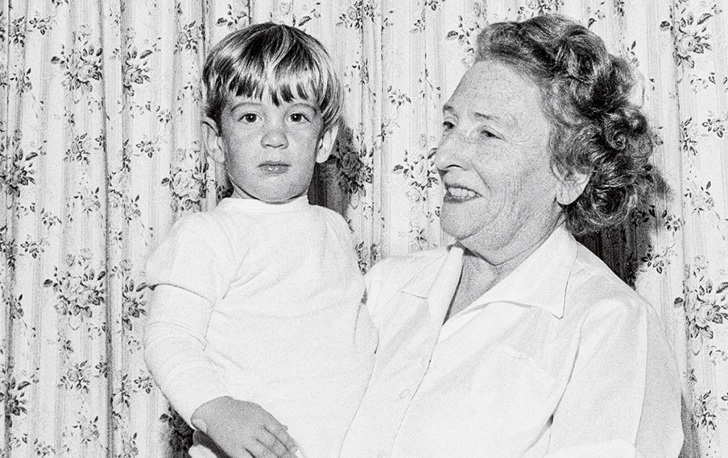 Photograph of John F. Kennedy Jr. ’83 as a child with his grandmother