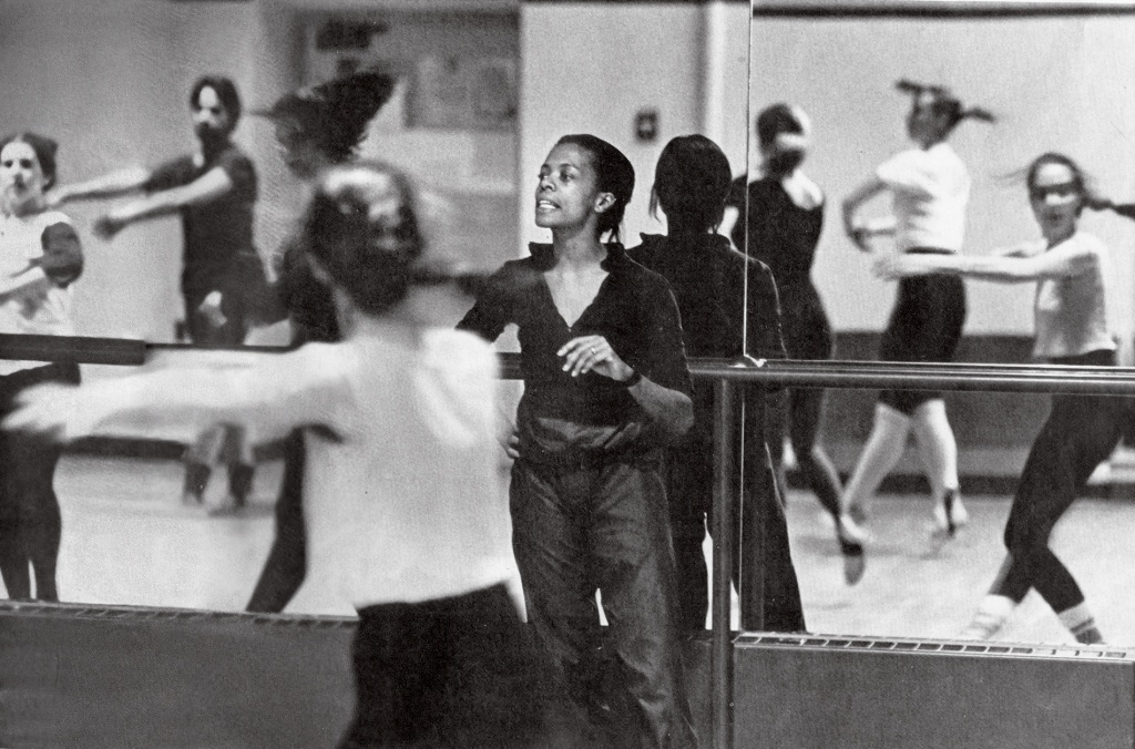 Photo of Julie Adams Strandberg teaching dance class at Pembroke College