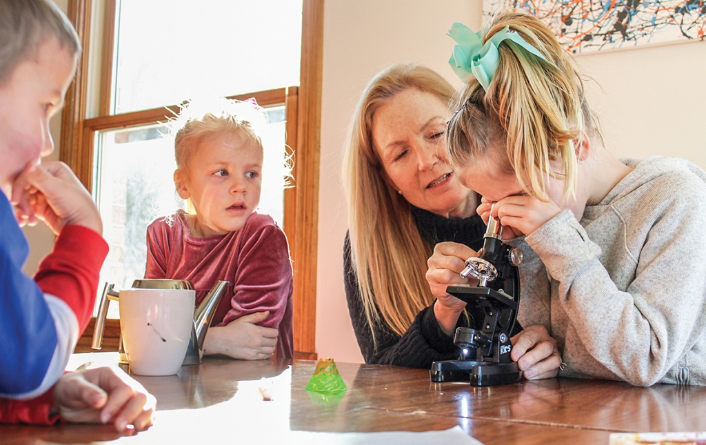 Donna Baer ’82 jokes with grandson Truman