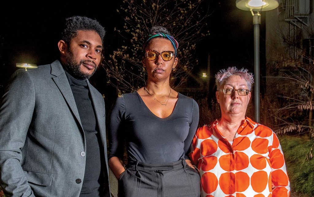 Image of Professors Jonathan Collins, Mahasan Offutt-Chaney, and Lynne Joyrich 