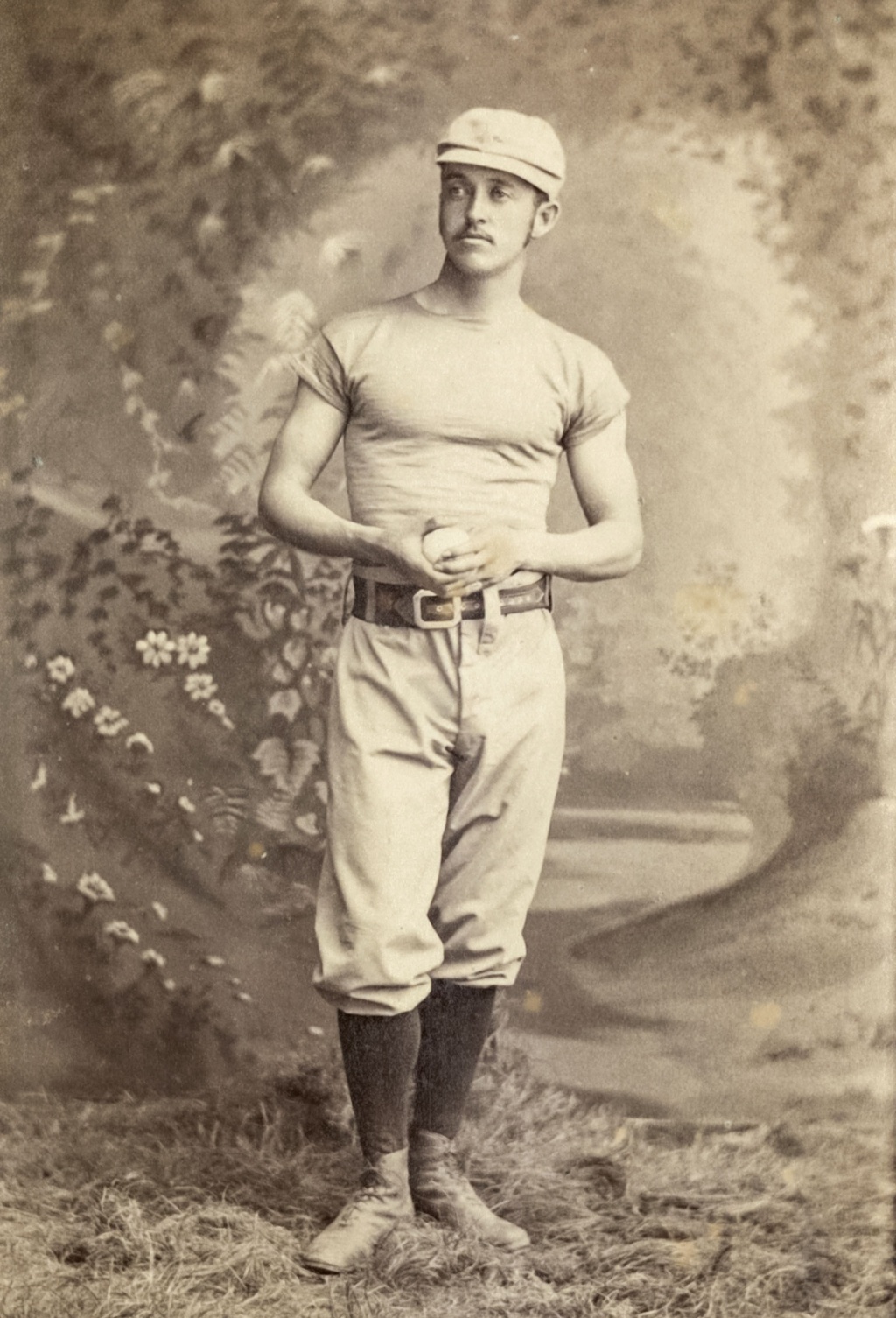 Archival image of J. Lee Richmond holding a baseball
