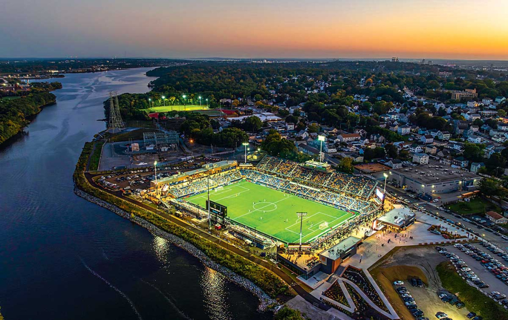 Image of Centreville Stadium at night