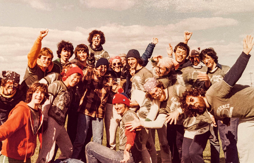 Archival image of the Brown ultimate frisbee team