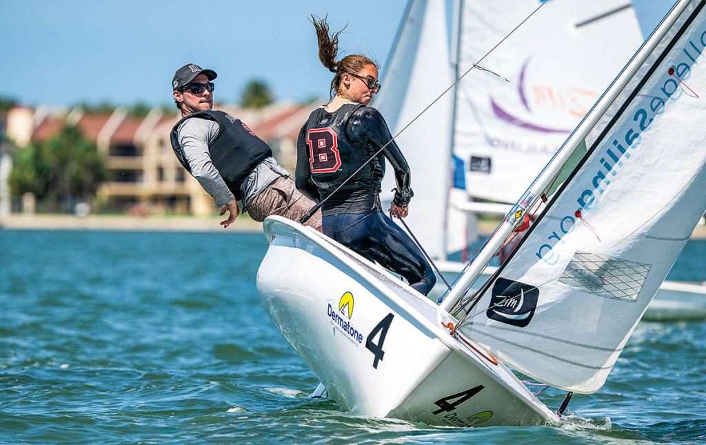 Brown students on a sailboat