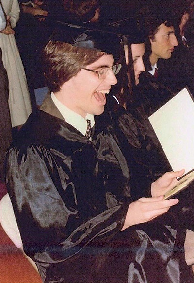 Photo of Randy Pausch at graduation.