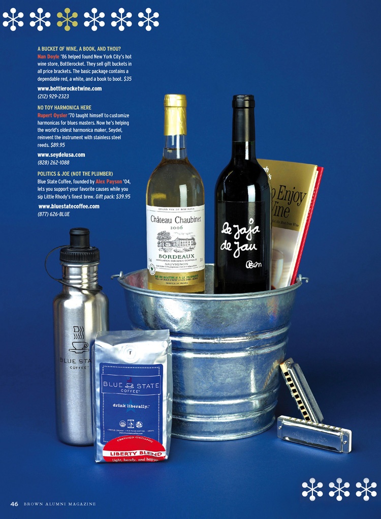 Magazine layout featuring various products.