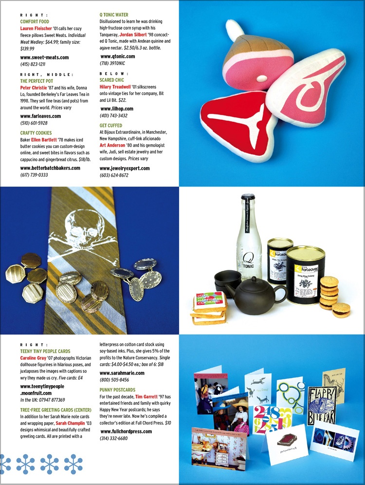 Magazine layout featuring various products.