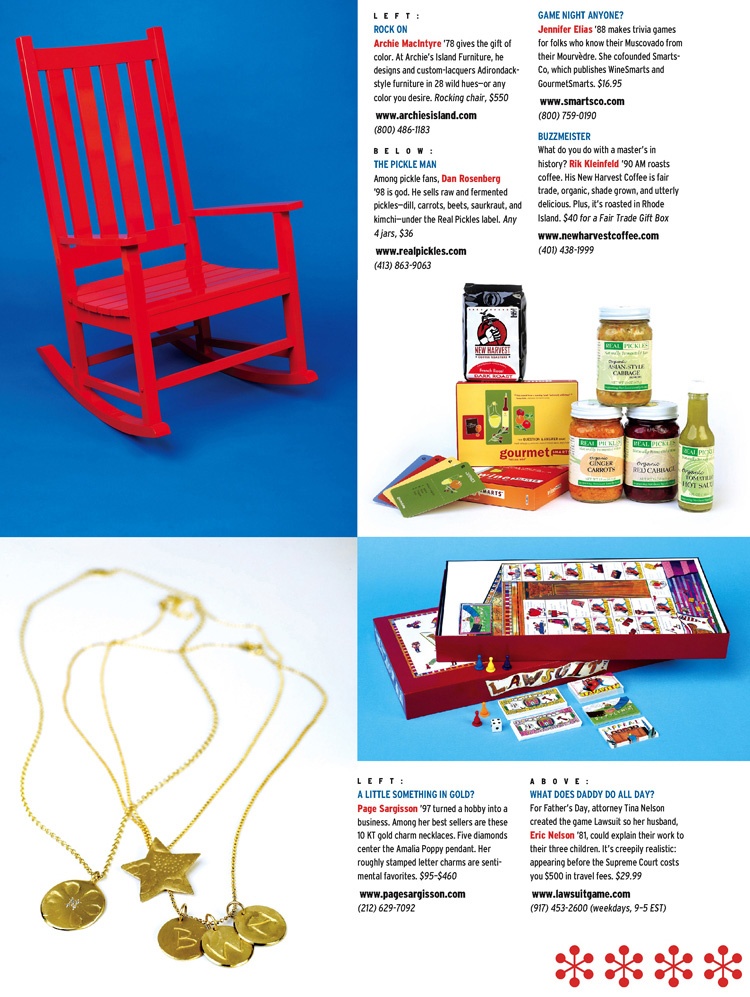 Magazine layout featuring various products.