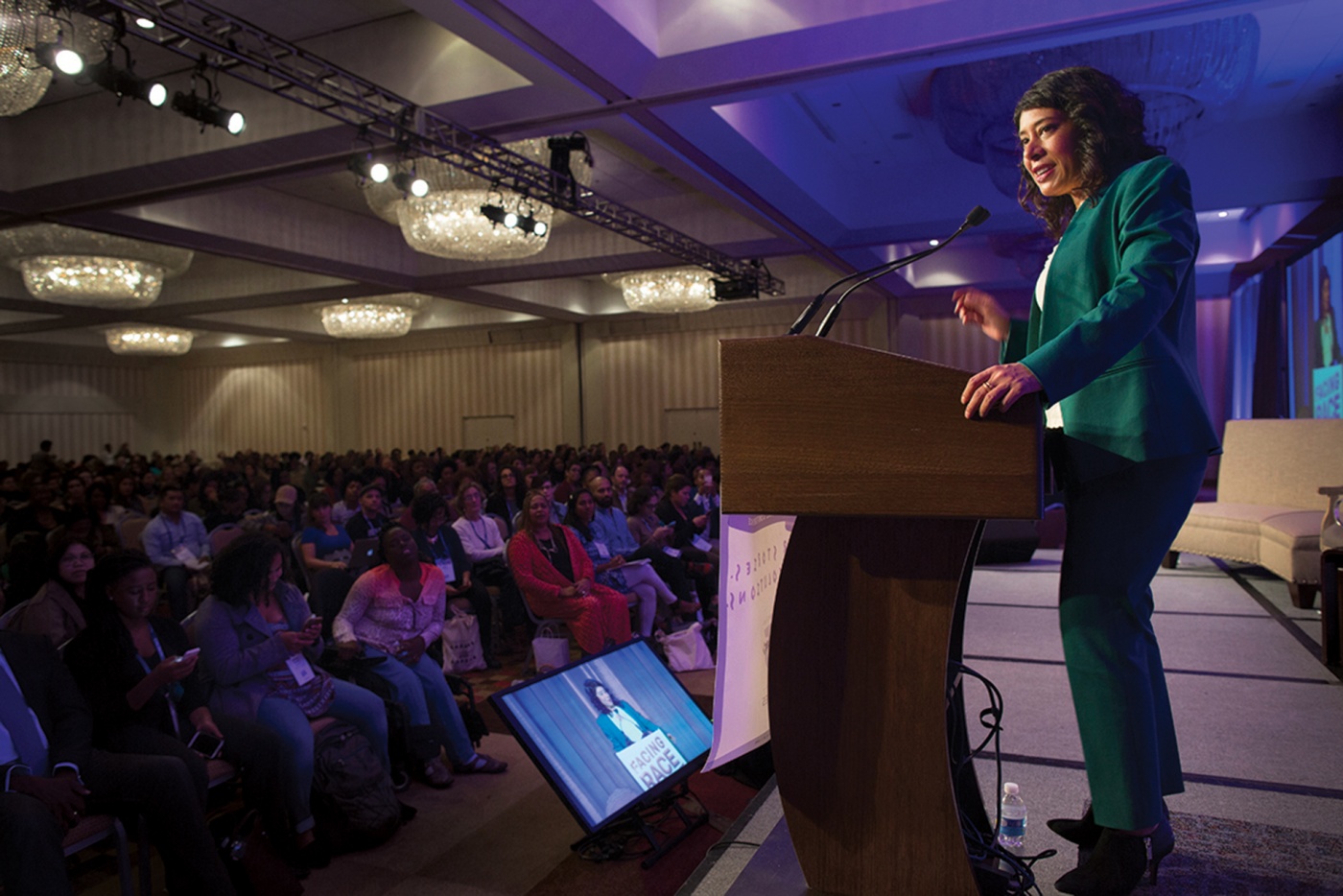 Rinku Sen at the podium