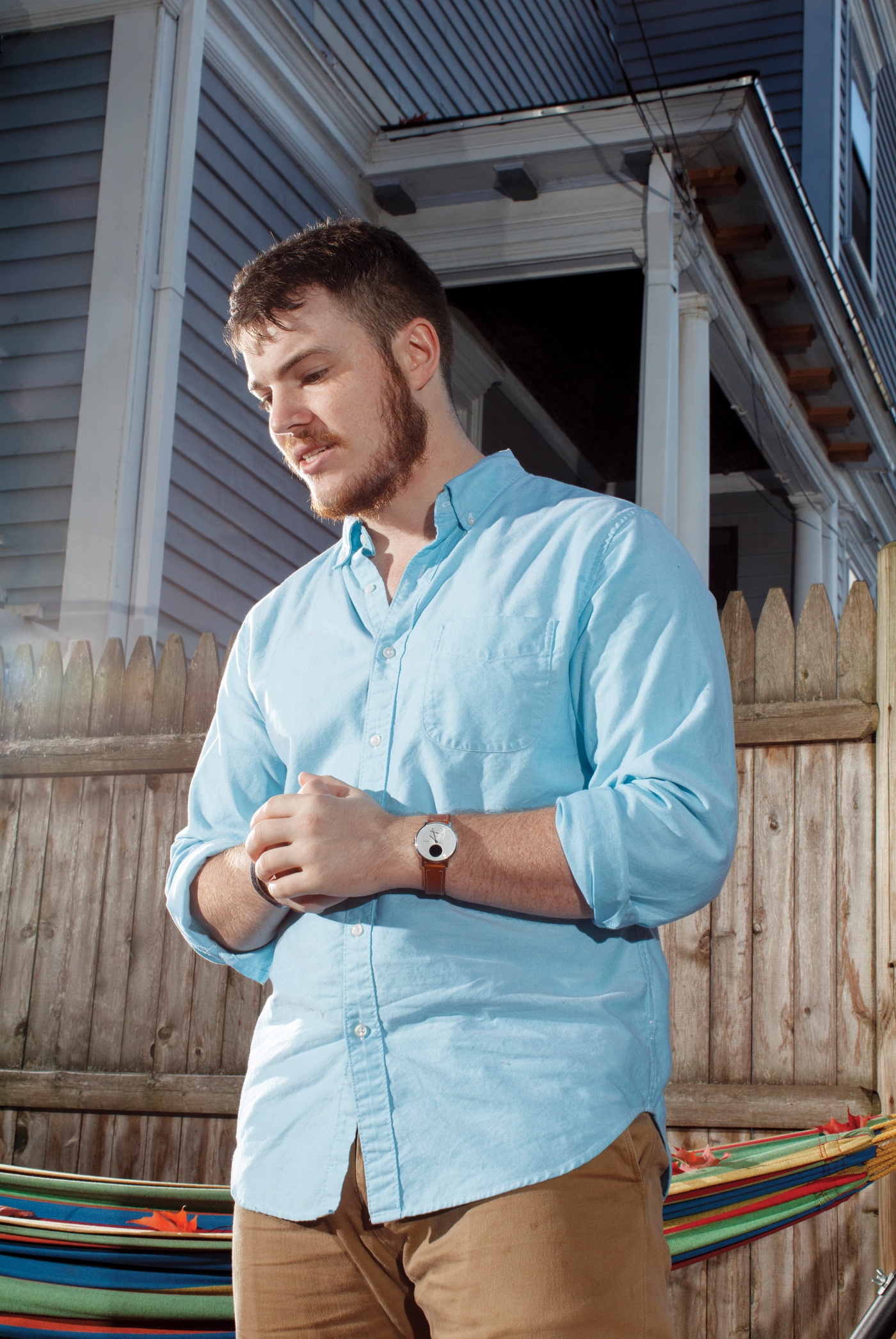 portrait of Jonathan Hagedorn, Brown student and military vet