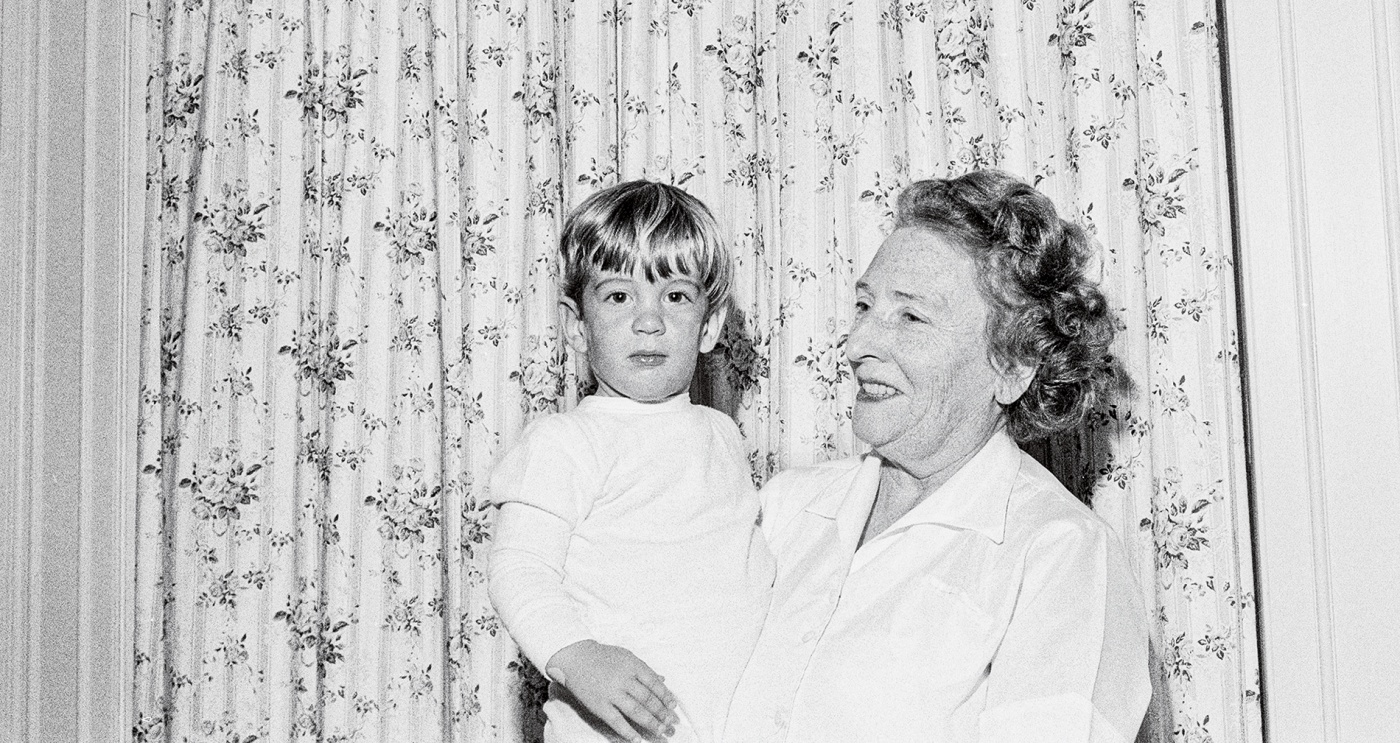Photograph of John F. Kennedy Jr. ’83 as a child with his grandmother