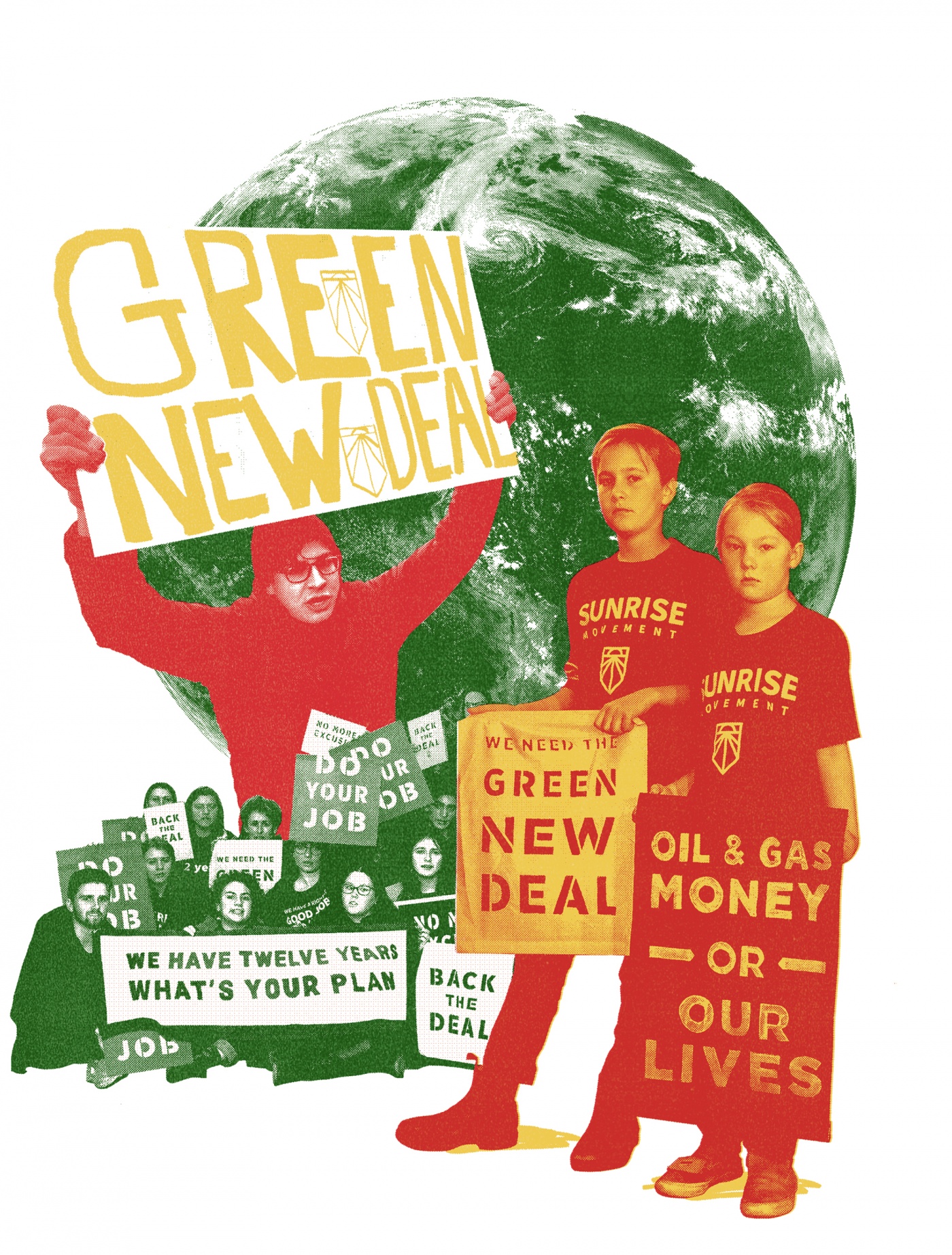 illustration of student climate protesters