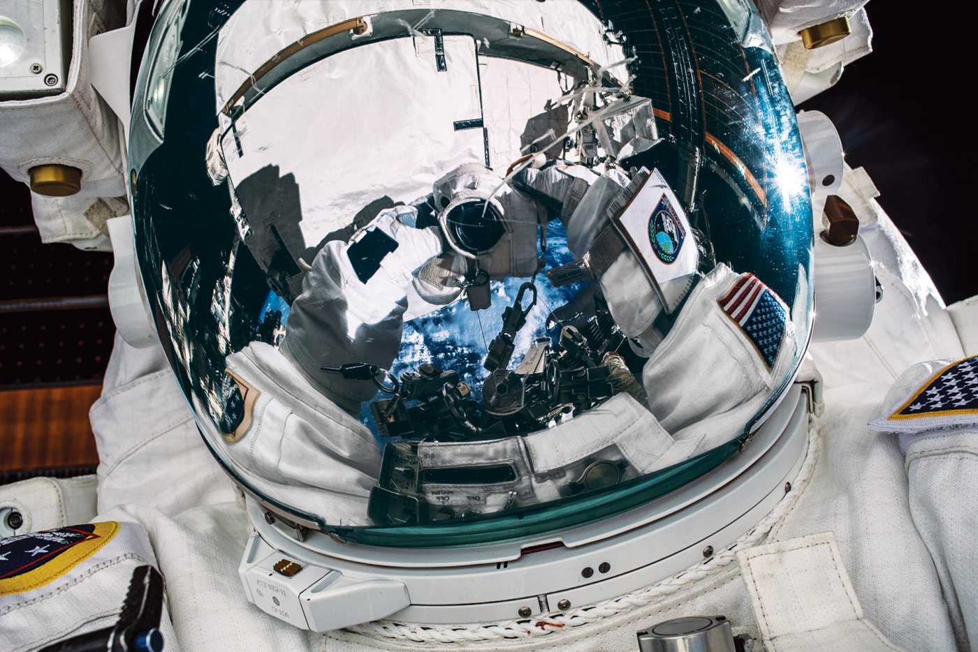 Meir’s “space-selfie” during a history-making spacewalk