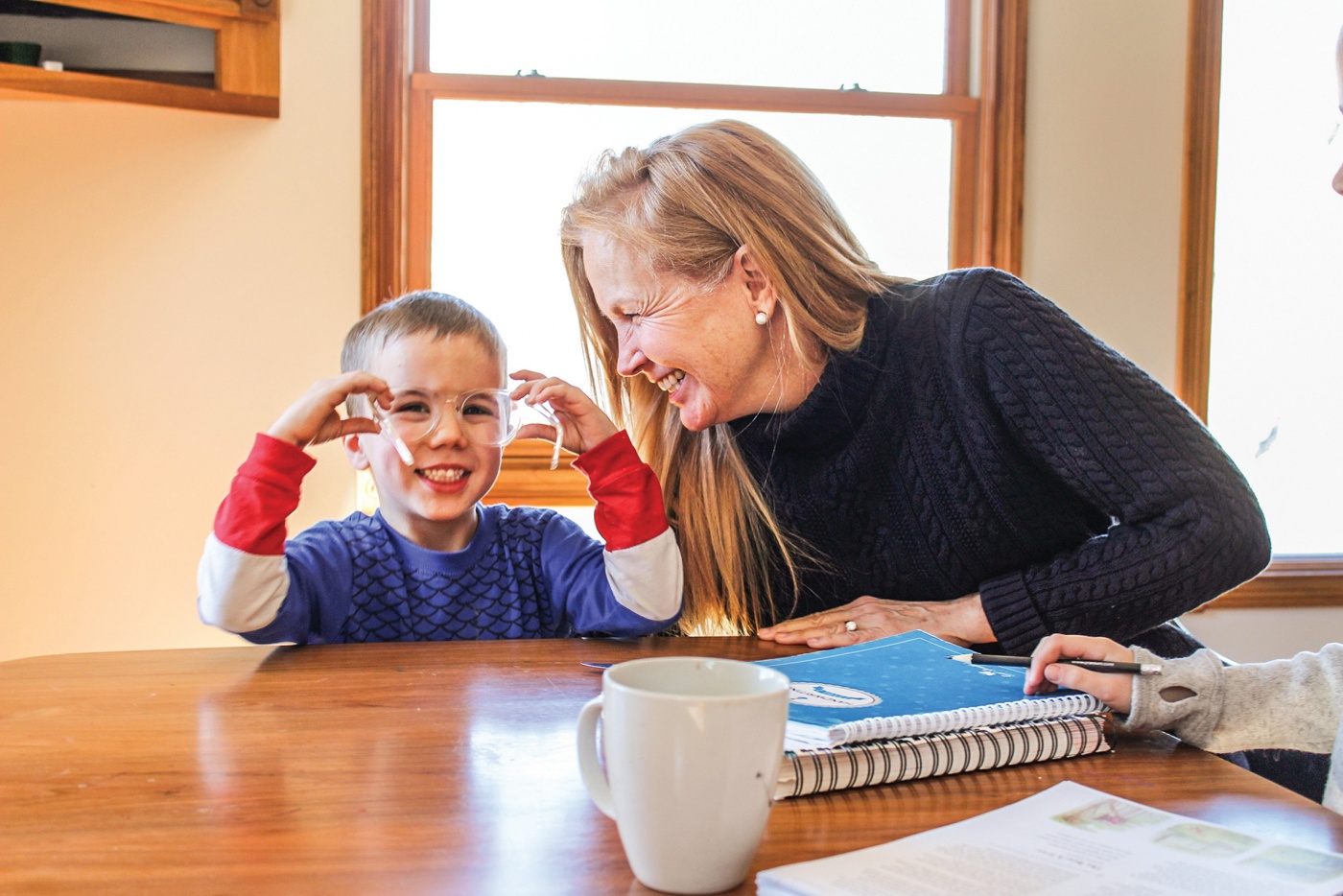 Donna Baer ’82 jokes with grandson Truman