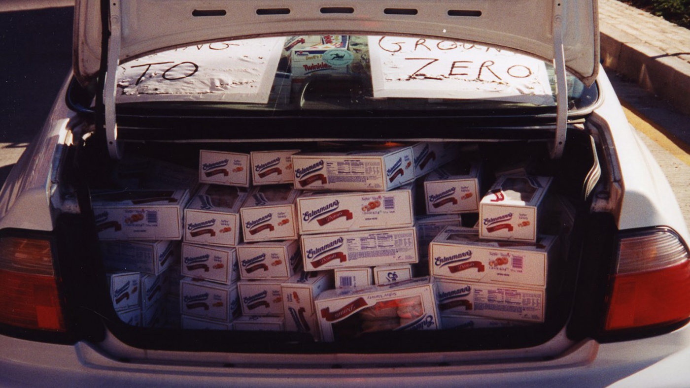 Photo of a trunk full of Entemanns at ground zero