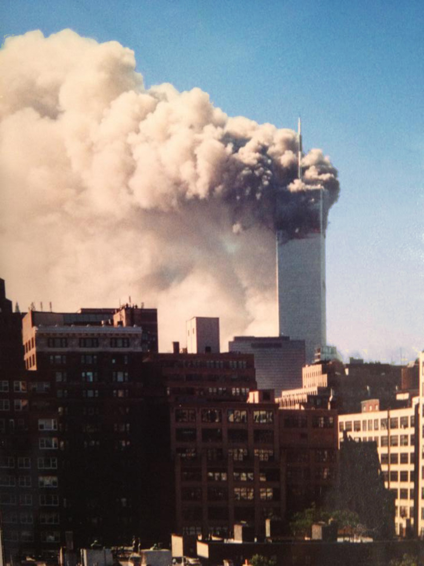 Image of first tower fallen
