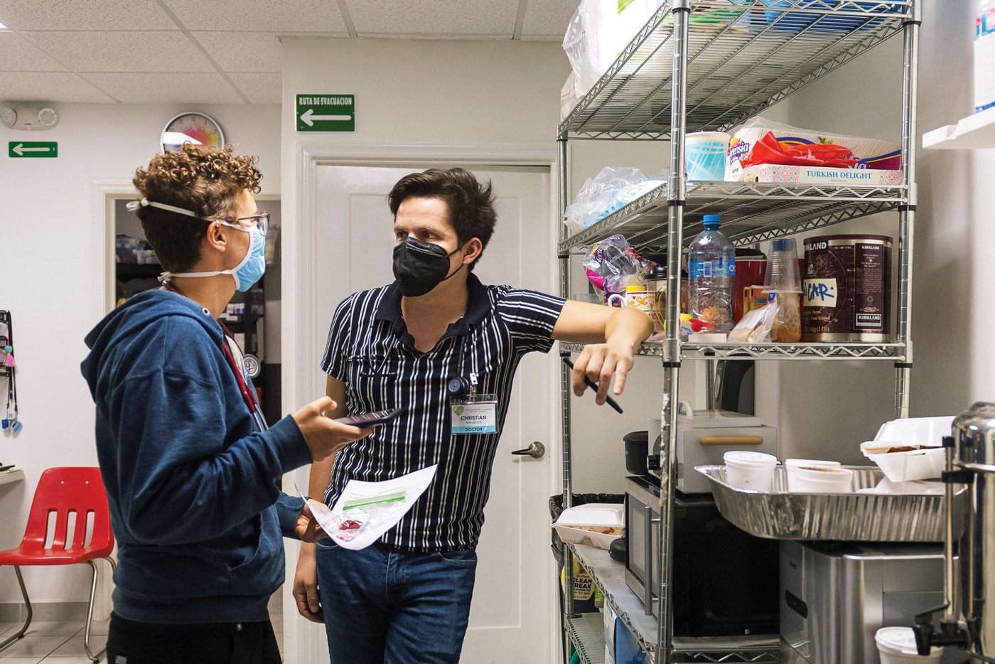 Image of Dr. Hannah Janeway and Christian Armenta at a clinic