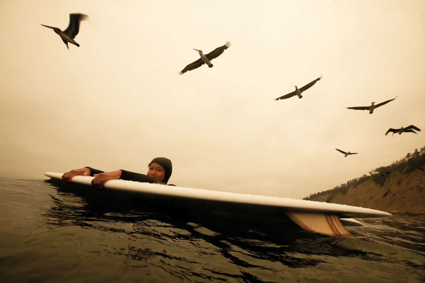 Chelsea Woody surfing in Northern California