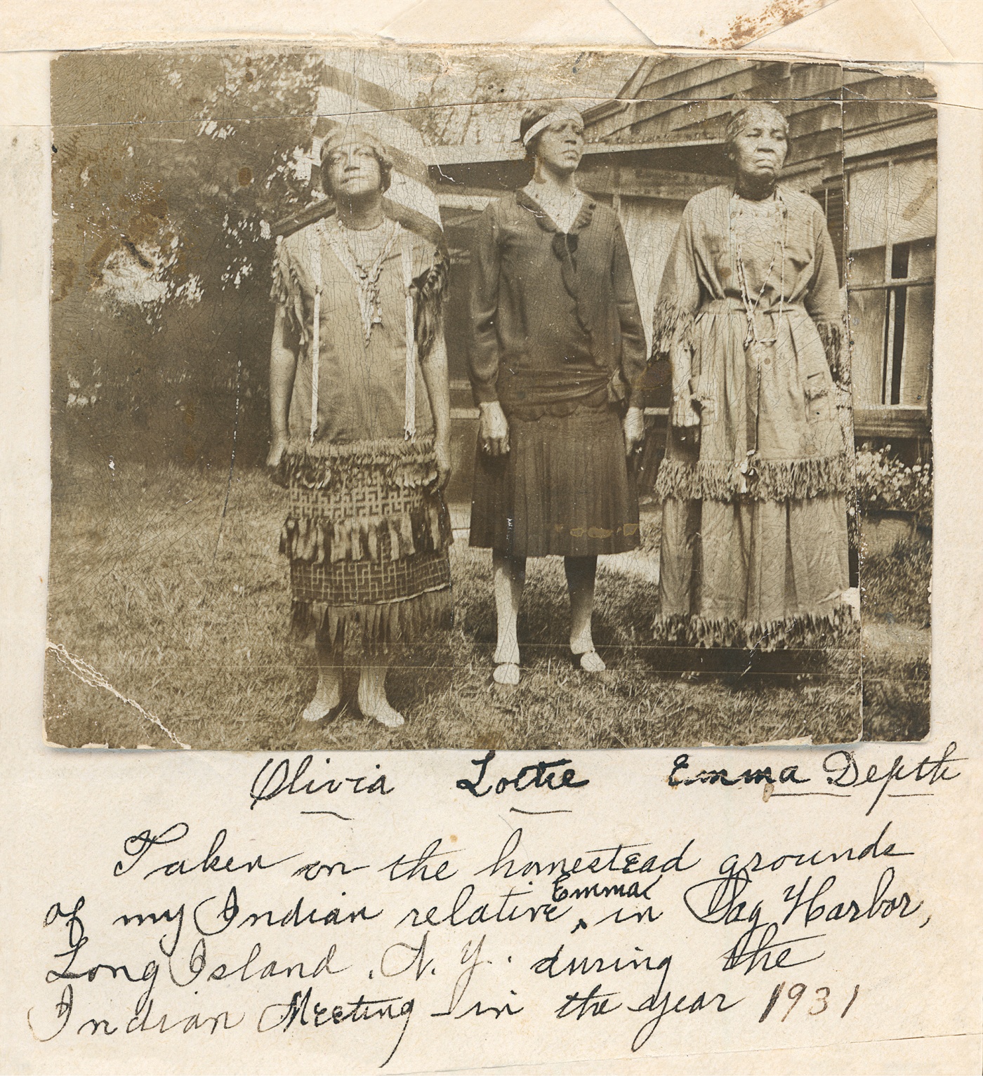 portrait of Olivia Ward Bush-Banks at an Indian meeting in Sag Harbor