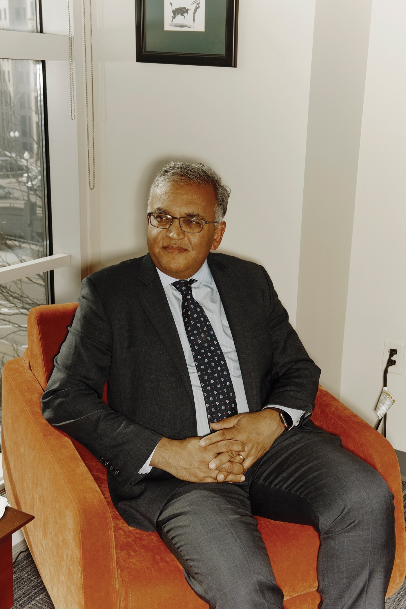 portrait of Ashish Jha in his SoPH office