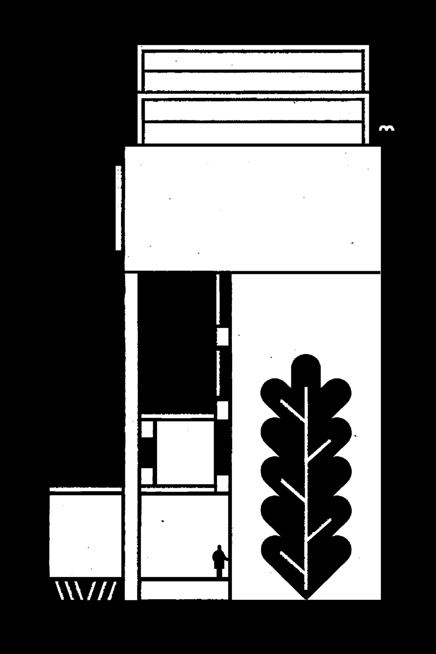 Illustration of List Art Center, Brown University, by Raymond Biesinger