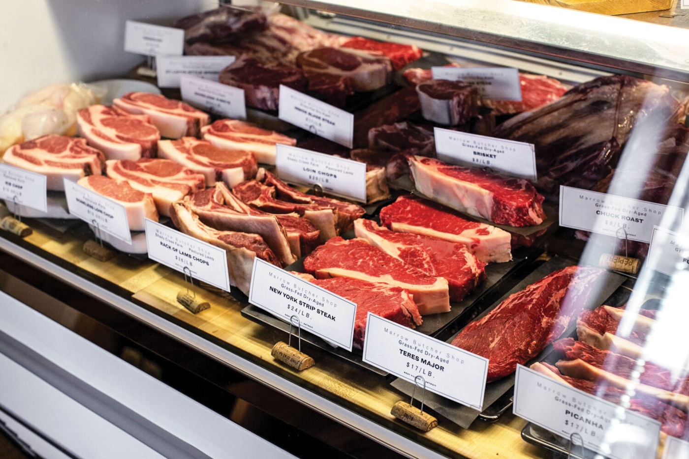 Image of meat case in restaurant Marrow