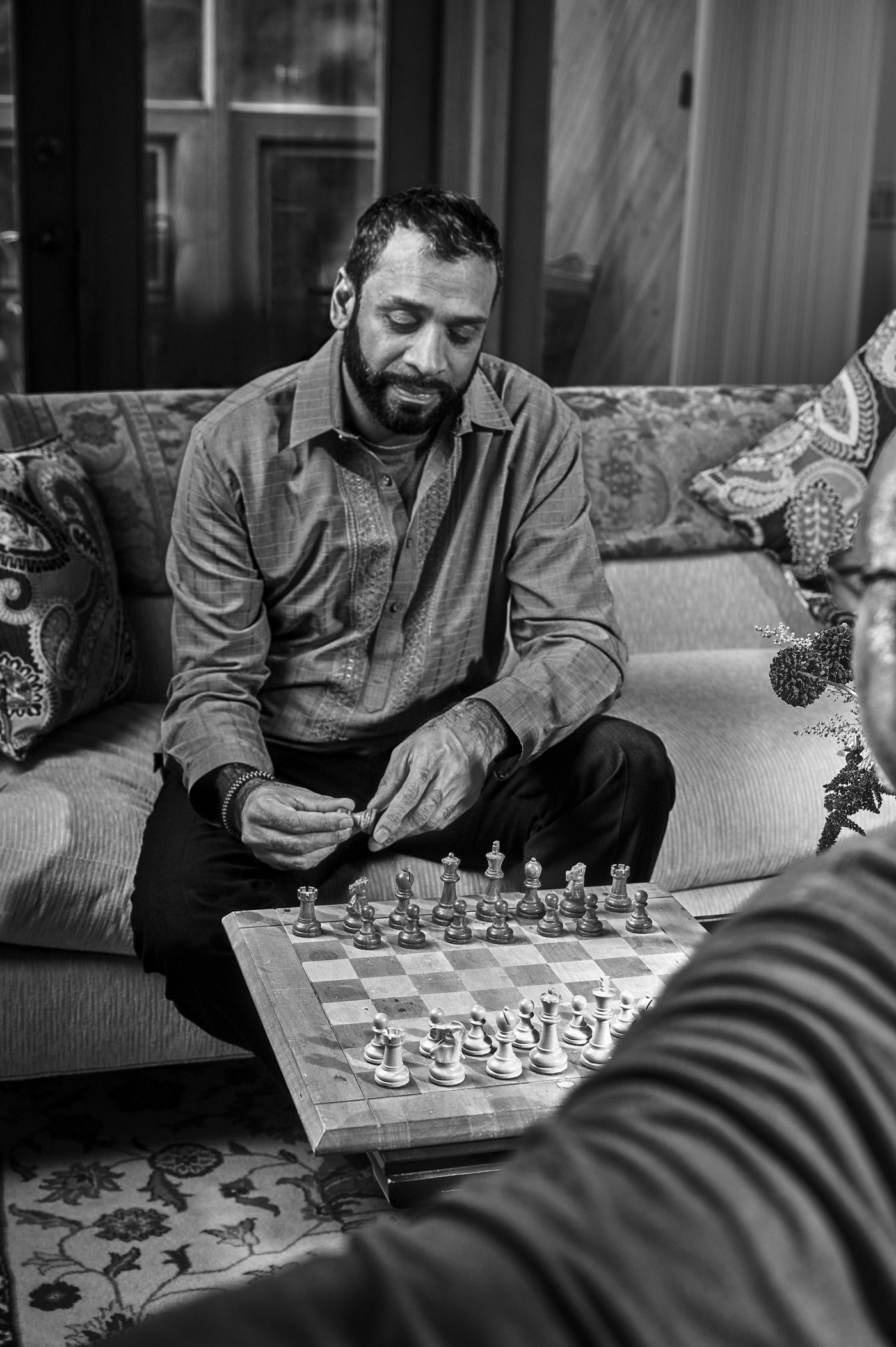 Ravi Shankar playing chess