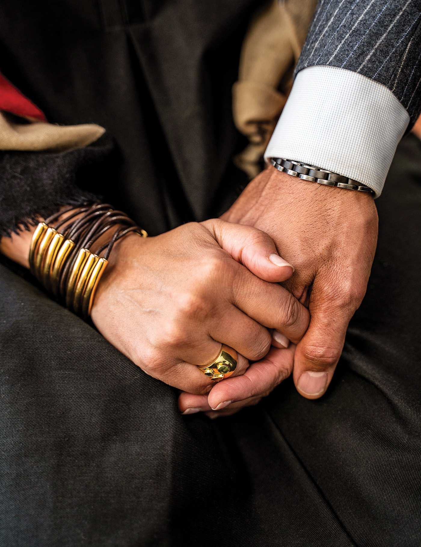 Photo of Tricia Rose and Andre Willis's hands clasped