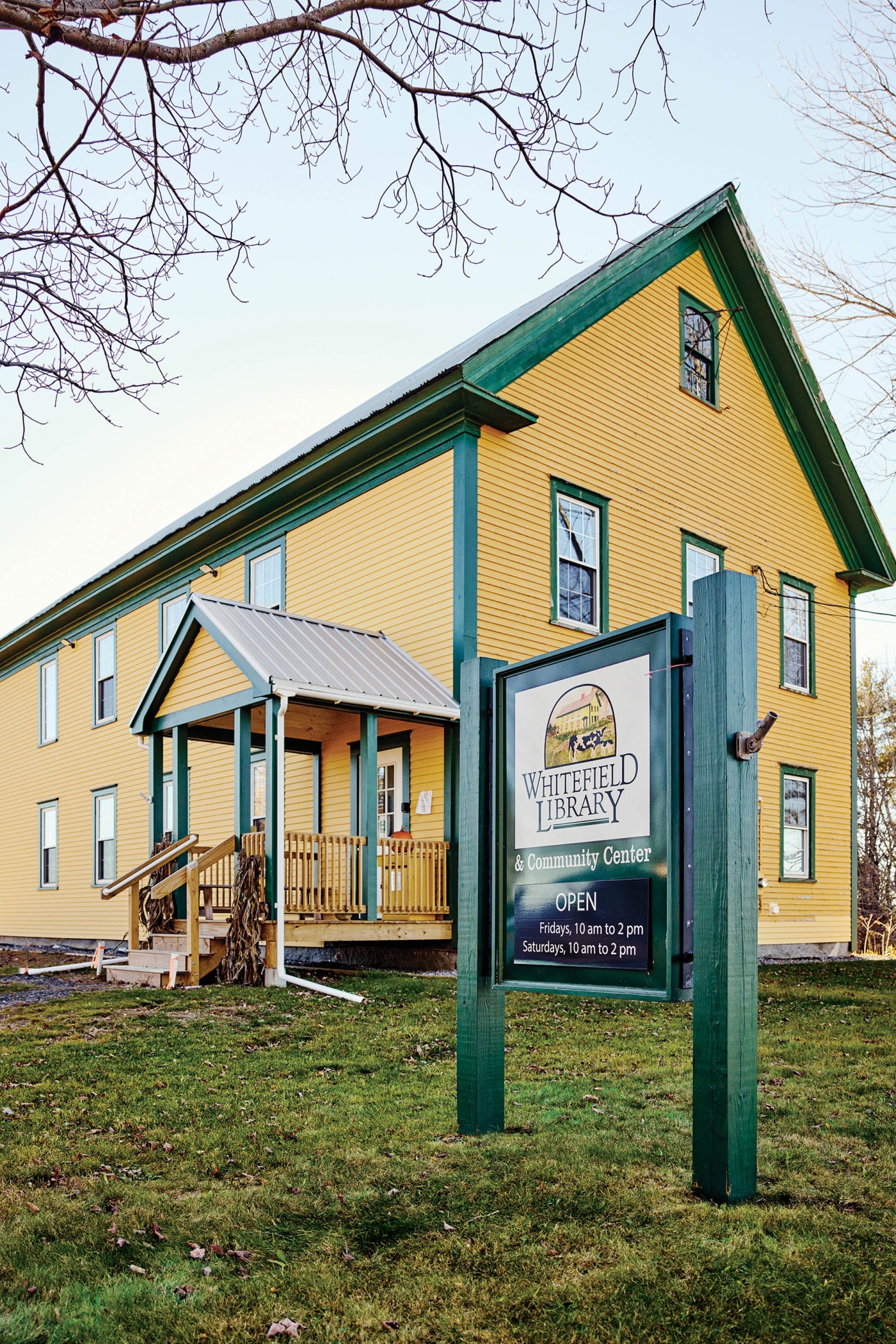 An image of the exterior of The Whitefield Library, Maine. 