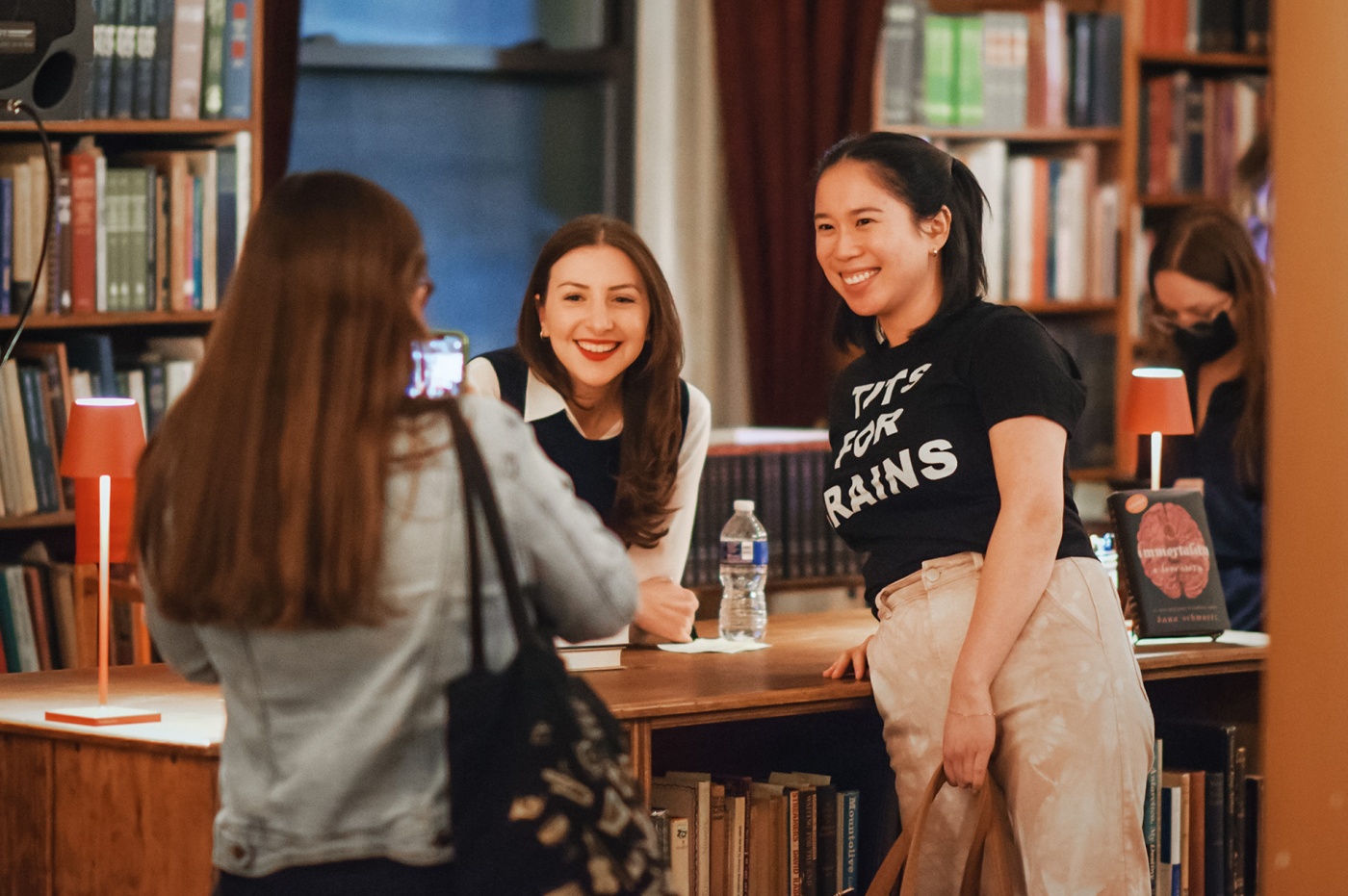 Dana Schwartz with fans at a book store in NYC