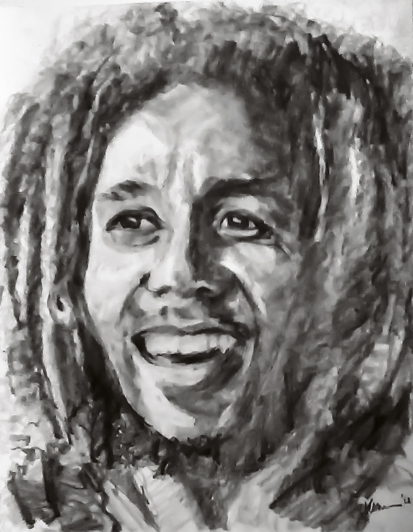 illustrated portrait of Bob Marley