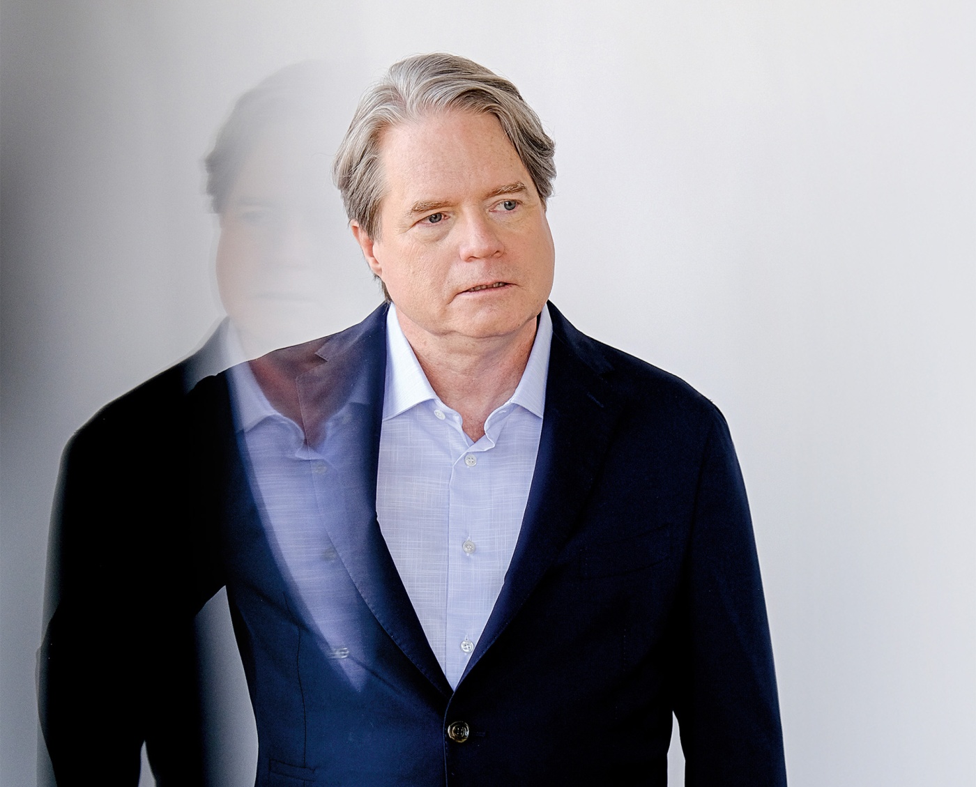 An image of Michael Morris with another image of him superimposed on top