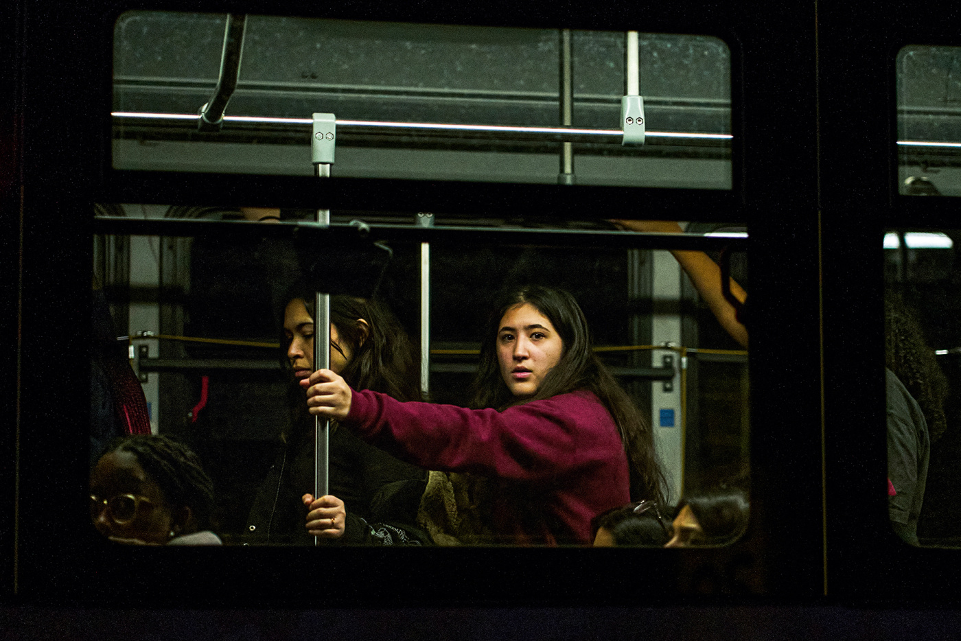 photo of students evacuating via RIPTA bus