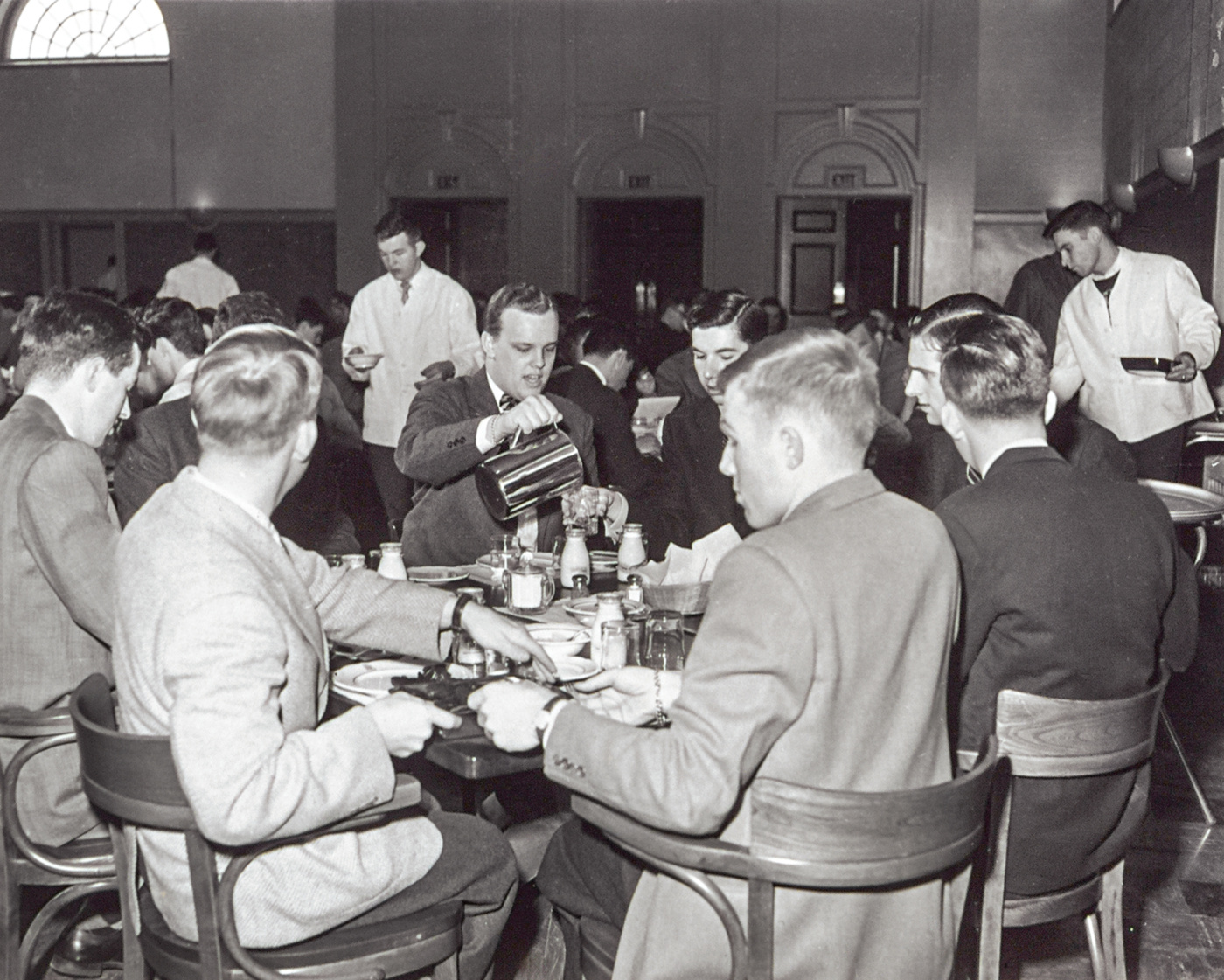 Brown students at dinner in the Ratty circa mid 50s