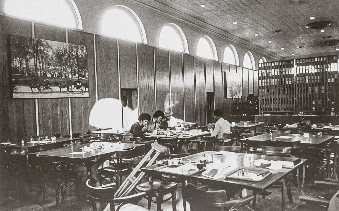 Black students eating at Little Africa in the Ratty