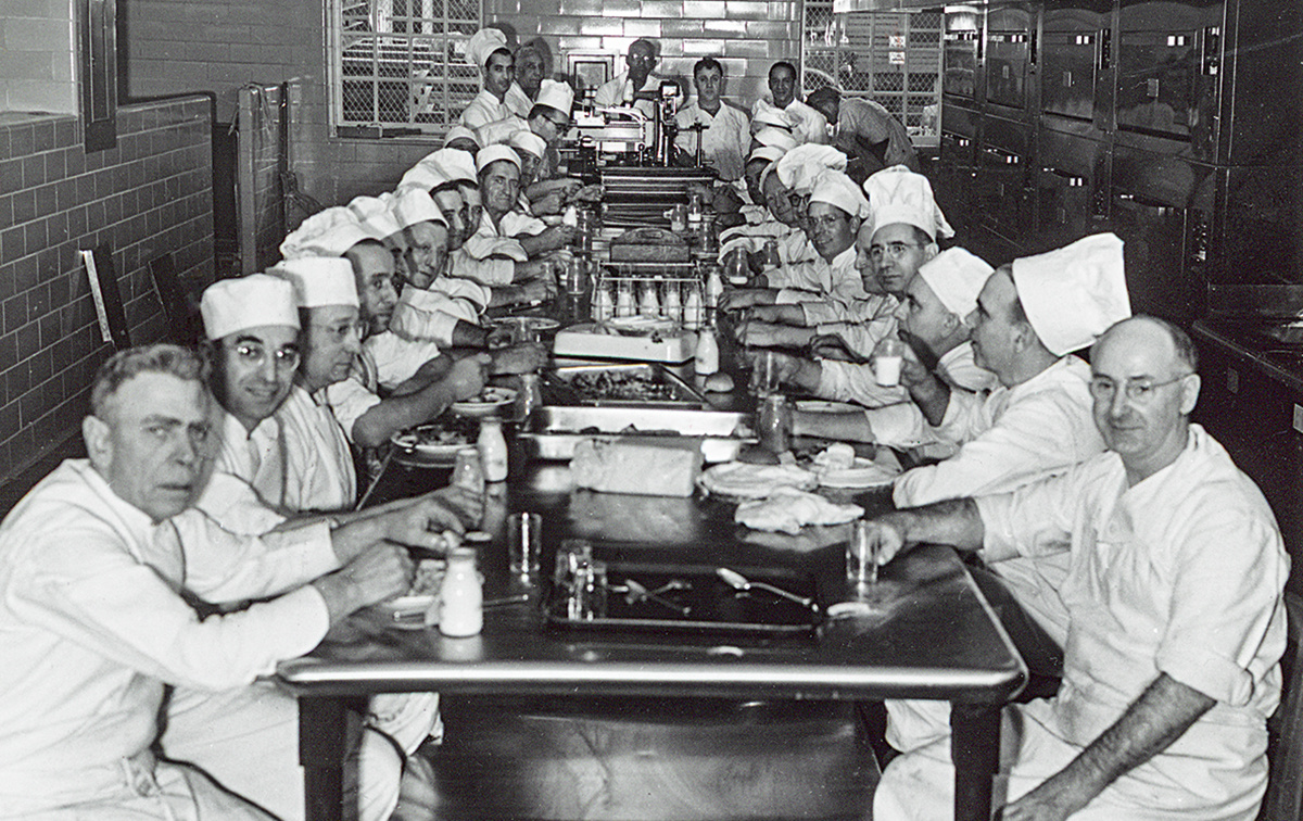workers having dinner at the Ratty