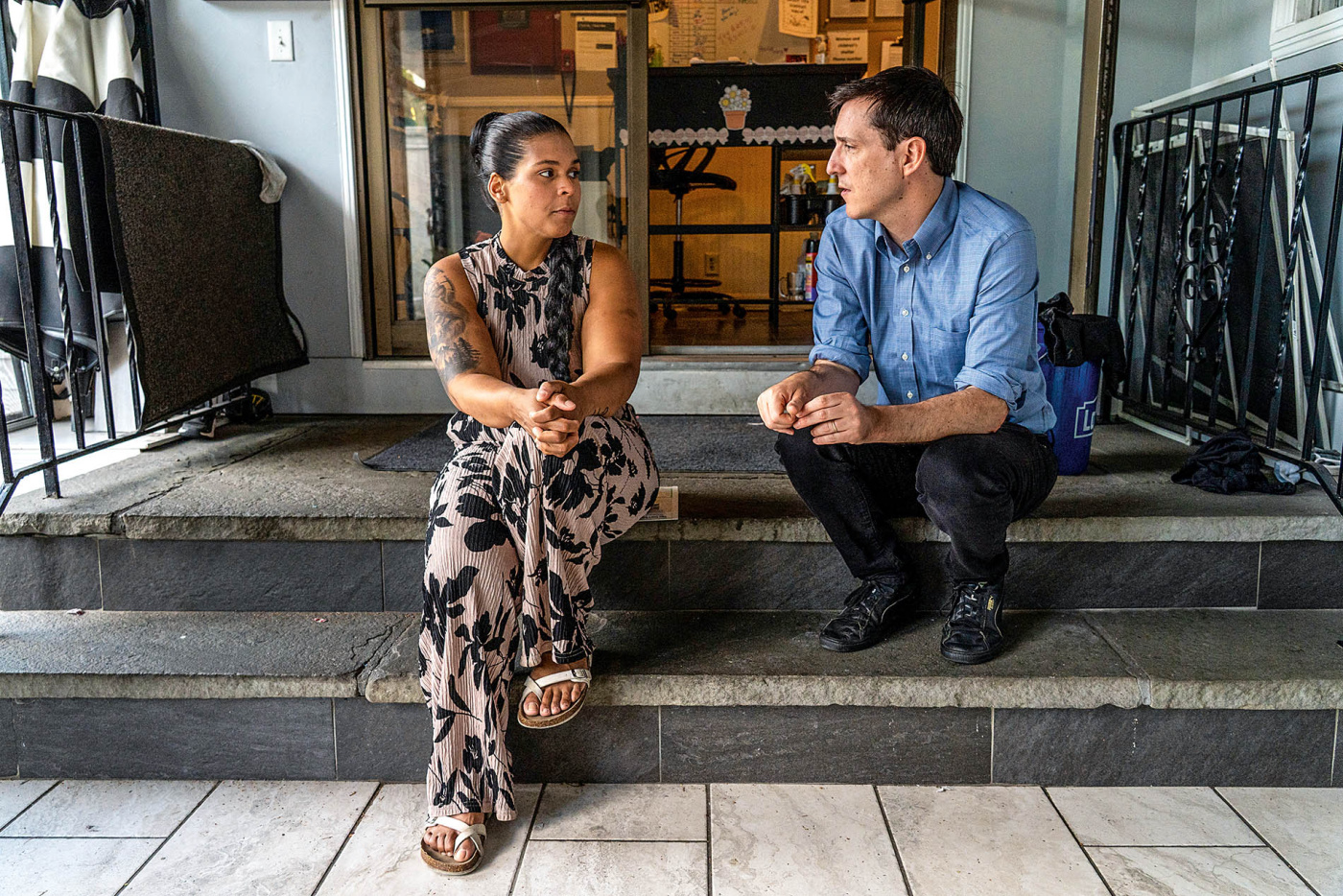 Nick Horton with Open Doors client Julissa Gomez.