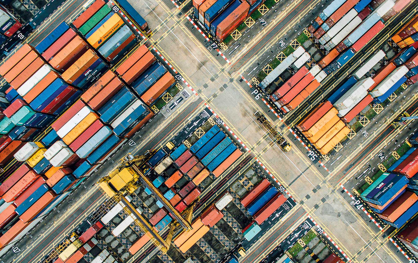 Shipping containers from above