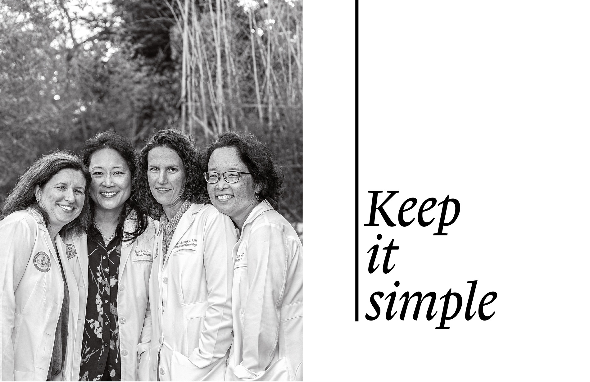 Photo of Elizabeth Cureton ’95, Jane H. Kim ’92, Eve Zaritsky ’95, and Veronica Shim ’95 MD