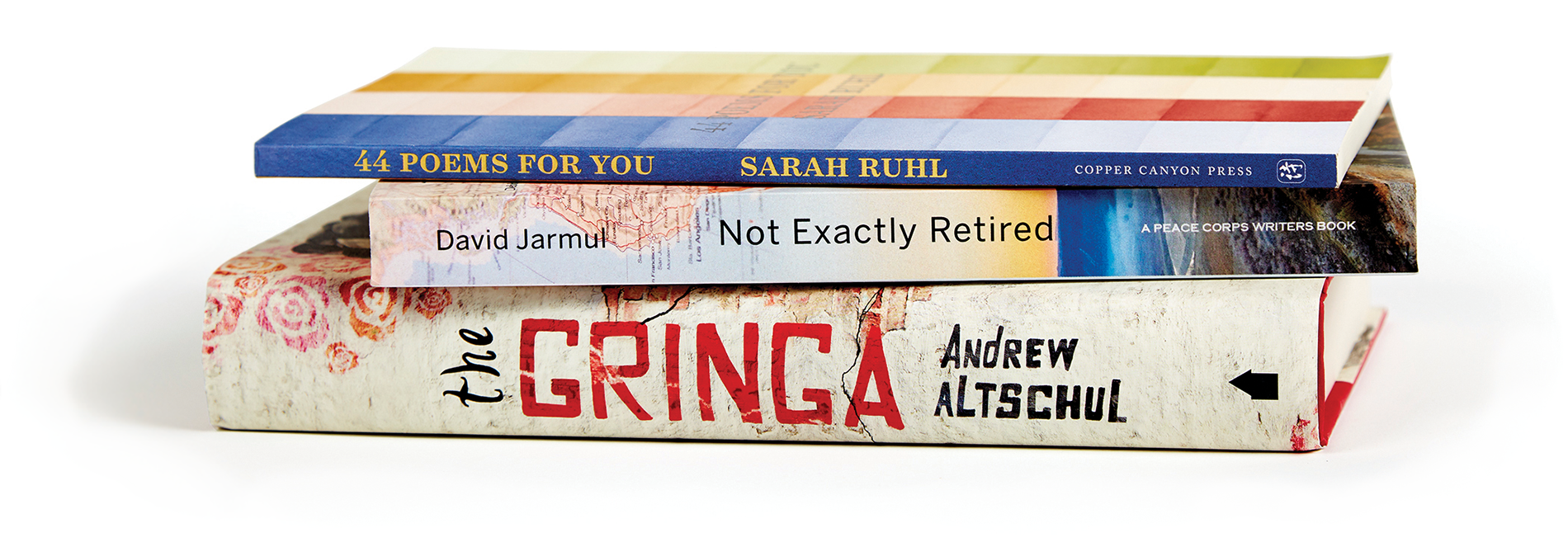 Books by Sarah Ruhl, David Jarmul, and Andrew Altschul