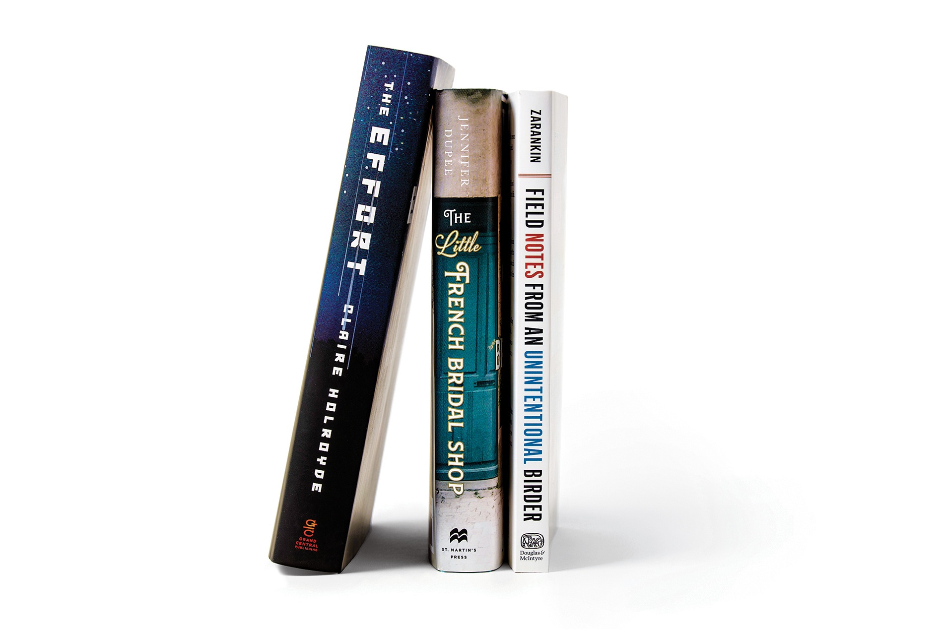 Image of books by Julia Zarankin ’97, Jennifer Dupee ’96, and Claire Holroyde ’01