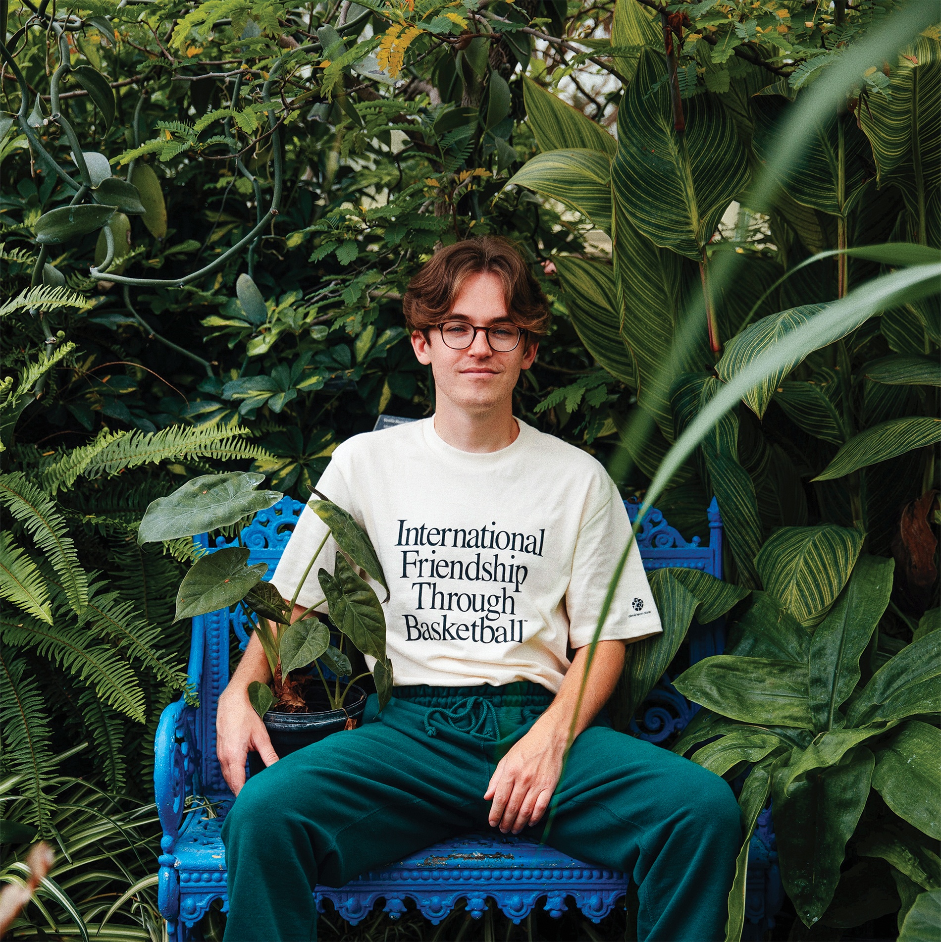 Portrait of Nick Sazaran and plants